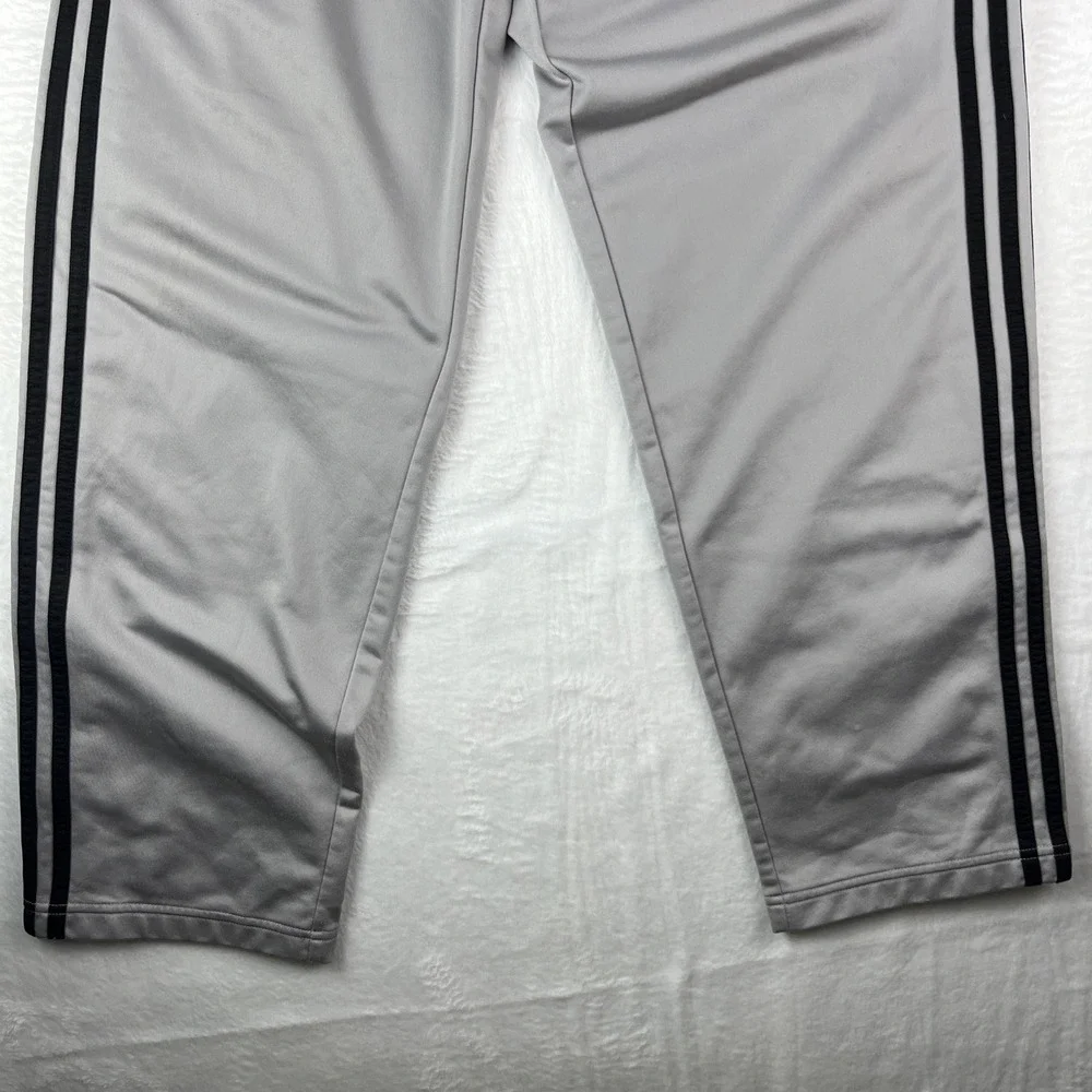 VTG Y2K Adidas Snap On Men's Grey Striped Activewear Pants Size Large